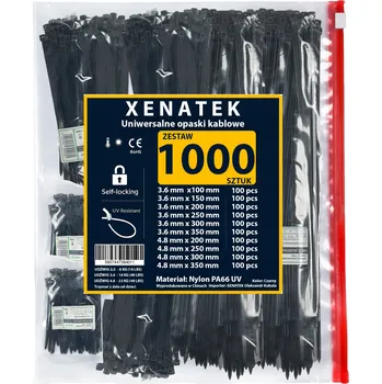 Stahovací páska Sada 1000 ks stahovací pásky pásek 3,6 4,8 mm stahovací pásky černé