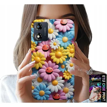 Pouzdro na mobilní telefon POUZDRO PRO MOTOROLA MOTO E13 - BAREVNÉ KVĚTINY, SEDMIKRÁSKY, POUZDRO