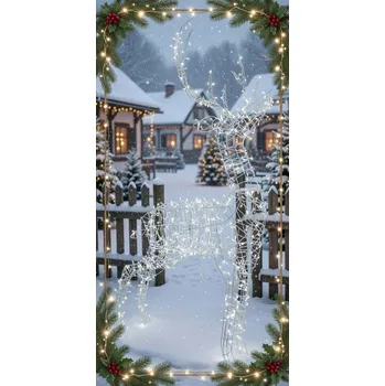 Vánoční dekorace Stříbrný Sob LED, výška 200 cm