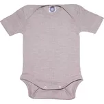 Dětské body z merino vlny, hedvábí a bavlny, krátký rukáv šedé Velikost: 74/80