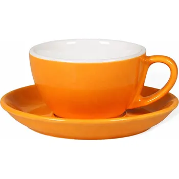 Biebri šálek s podšálkem, 190ml, světle oranžová