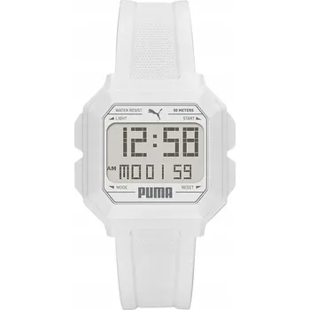 Hodinky Pánské hodinky sportovní hodinky Puma Remix P5054 křemenné digitální bílé
