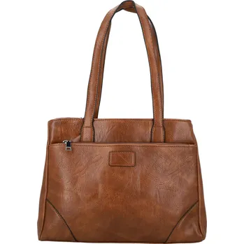 Trendy dámská koženková kabelka na rameno Remiga, hnědá