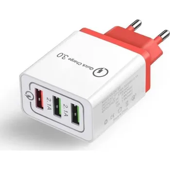 Interlook CA-001 | Rychlá nástěnná nabíječka se 3 USB porty | Rychlé nabíjení 3.0 Zelená