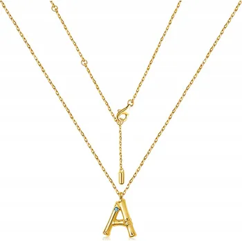Náhrdelník POZLACENÝ STŘÍBRNÝ NÁHRDELNÍK PÍSMENO A 925