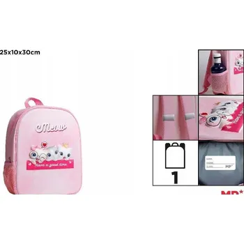 Městský batoh Batoh jednokomorový Koťátka růžový 25 x 10 x 30 cm