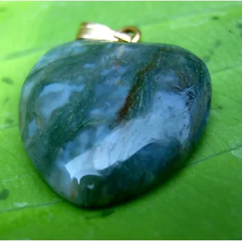Přívěsek Achát mechový - přívěšek srdce 2