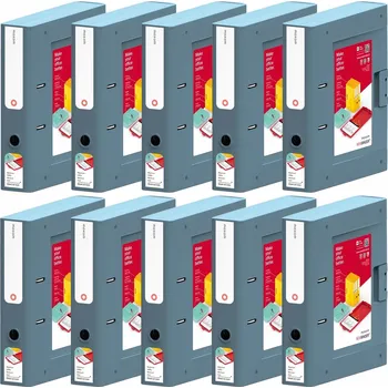 Kancelářský pořadač na dokumenty, uzavíratelný, plastový, 70 mm, 10 Ks