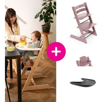 Jídelní židlička STOKKE® Tripp Trapp® + Baby Set + pult zvýhodněná sada - Heather Mauve