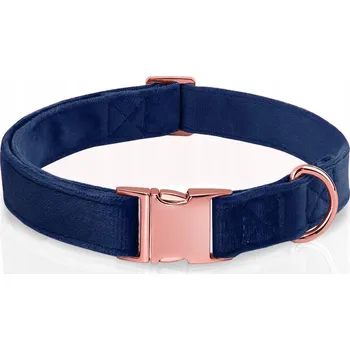 Obojek pro psa PEVNÝ VELUROVÝ OBOJEK PRO PSA NASTAVITELNÝ MĚKKÝ ROSE GOLD 27-45cm S/M