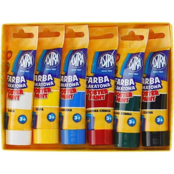 Vodová barva Plakátové barvy Astra 6 barev 30 ml v tubách