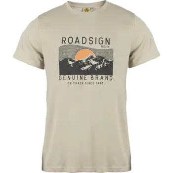 Pánské tričko Tričko Roadsign Australia východ slunce béžové Barva: Béžová, Velikost: M
