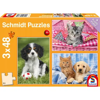 Puzzle Puzzle Schmidt Spiele 3 x 48 dílů Nejroztomilejší zvířátka