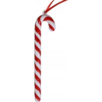 Vánoční ozdoba Ozdoba na stromeček Vánoční Koule Cukrová hůlka červeno-bílá – Délka 17,5 cm