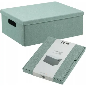 Úložný box KRABIČKA Skládací Úložný Box s Víkem Zelený 36x27x13cm