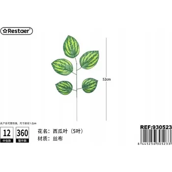 umělá květina List Melounu 5 Listů 52 cm Umělá Dekorativní Rostlina