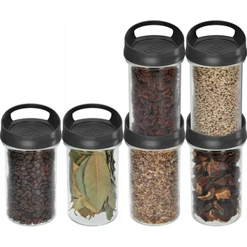 Dóza na potraviny SKLENĚNÁ NÁDOBA 6 Ks NA POTRAVINY POLÉVKU SALÁT UZAVÍRATELNÁ ZAVAŘOVACÍ SKLENICE 545 ML sada