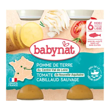 BABYNAT brambory s rajčaty a treskou 2x200 g