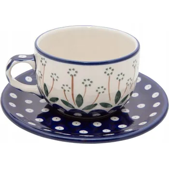 ŠÁLEK 200 ml s podšálkem Ceramika Artystyczna Bolesławiec dekor 0377