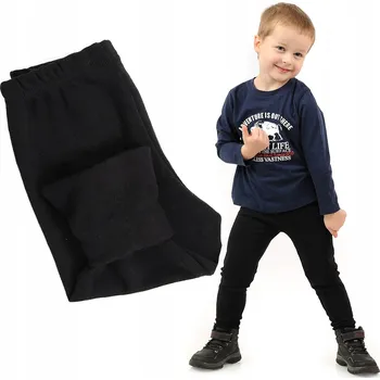 Dámské legíny LAEMI dětské legíny dlouhé zateplené bavlna černé velikost 146