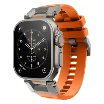 Řemínek na hodinky Epico FKM Rubber Pro řemínek s nerezovým zapínáním pro Apple Watch SE (44mm)/Series 1-9 (42/44/45mm) oranžová (63318101800004)