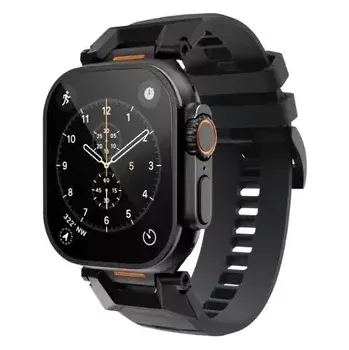 Řemínek na hodinky Epico FKM Rubber Pro řemínek s nerezovým zapínáním pro Apple Watch SE (44mm)/Series 1-9 (42/44/45mm) černá (63318101300006)
