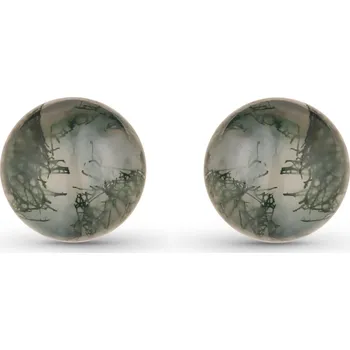 Náušnice Olivie Stříbrné náušnice MECHOVÝ ACHÁT 7765 Ag 925; ≤1 g.