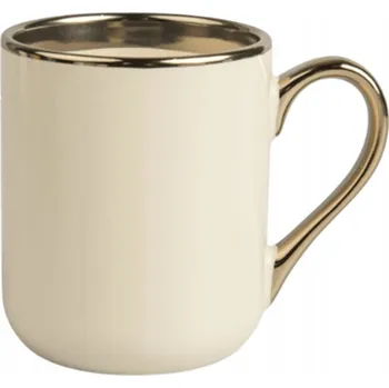 Hrneček pro sublimaci UNISUB SM-061 330 ml béžový se zlatým okrajem a ouškem