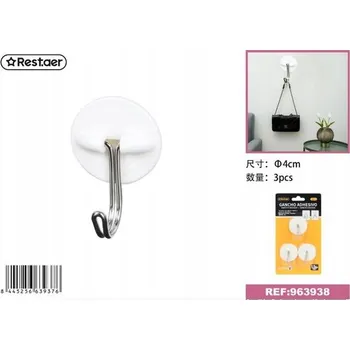 Věšák Samolepicí háčky 4 cm pro zavěšení příslušenství, 3 ks