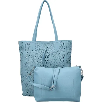 Kabelka Módní dámský koženkový set kabelek Safira, světle modrý