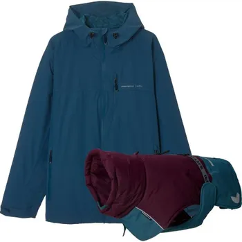 Obleček pro psa IFOURTHSTYLE Nepromokavý kabát pro psy, zimní kabát a pánská nepromokavá bunda, sada (modrá, pro psa 35 cm, velikost M)