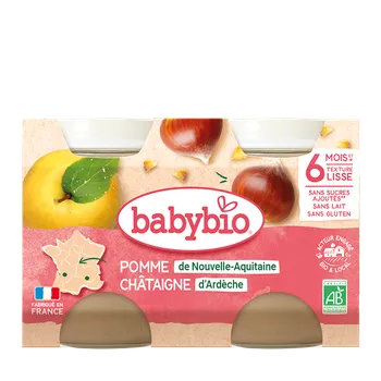 BABYBIO jablko s kaštanovým pyré 2x130 g