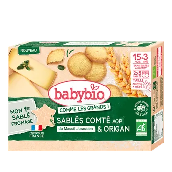BABYBIO křehké sušenky se sýrem Sablé Comté a oregánem 72 g