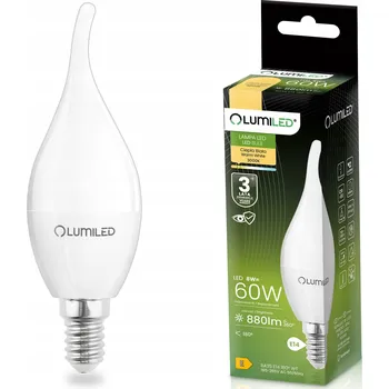 Žárovka LED žárovka E14 Svíčka BA35 8W = 60W 880lm 3000K Teplá bílá 180° LUMILED