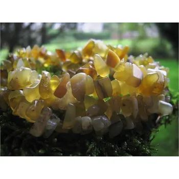 Náhrdelník Opál žlutý - náhrdelník dlouhý ze sekaných kamenů