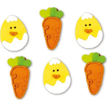 Jedlá dekorace na dort Decora – Velikonoční cukrové zdobení – 6 ks