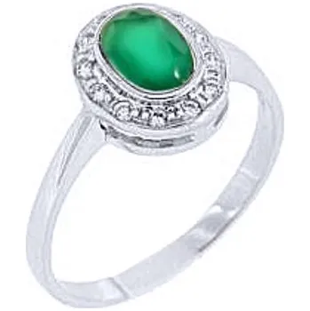 Prsten MOISS achátový prsten z bílého zlata