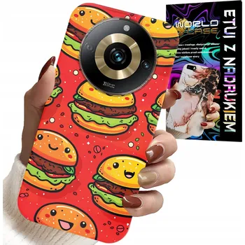 Pouzdro na mobilní telefon POUZDRO PRO REALME 11 PRO+ 5G - ROZTOMILÝ USMÍVAJÍCÍ OBAL S BURGERY