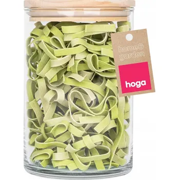 Dóza na potraviny SKLENĚNÁ NÁDOBA NA POTRAVINY PRO SÝPKÉ POTRAVINY S DŘEVĚNÝM VÍKEM 880ml