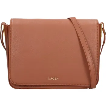 Kabelka Lagen dámská kožená crossbody kabelka koňaková BLC-22/2061 COGNAC