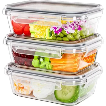 Dóza na potraviny SKLENĚNÉ NÁDOBY 1040 ML OBDÉLNÍKOVÝ OBĚDOVÝ BOX GIEREKHOFF CORIO, SADA 3 KS