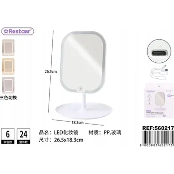 Zrcadlo Elegantní LED Zrcadlo 14 x 18,4 cm s Podstavcem