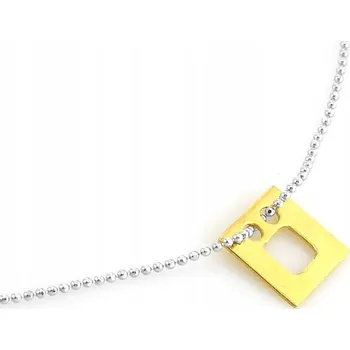 Náhrdelník Stříbrný náhrdelník celebritka s pozlaceným čtvercem r45 stříbro 925