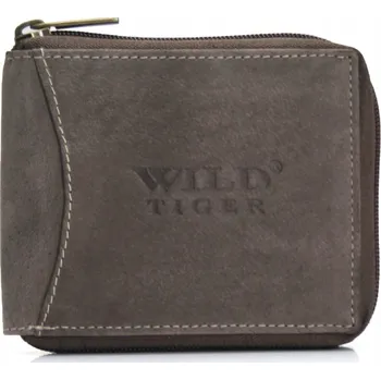 Peněženka Wild Tiger peněženka z pravé kůže hnědá - muž
