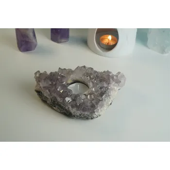 Solná lampa Ametyst - svícen krystalový