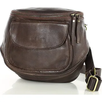 Kabelka MARCO MAZZINI tmavě hnědá crossbody kabelka s širokým popruhem (vs103c) Velikost: ONE SIZE
