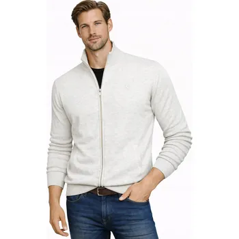 Pánský svetr PÁNSKÝ SVETR ROLÁK - ROZEPÍNACÍ SVETR BÉŽOVÝ Bavlněný Klasický