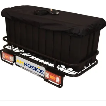 Box na tažné zařízení AM Sestava univerzální platformy a přepravního boxu, černý lak, LED, verze 2