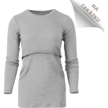 Crawler Dámské merino triko na kojení - na zakázku Výběr barvy/vzoru: Dýňová, Velikost: M