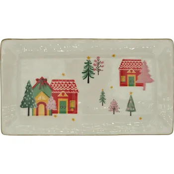 Talíř Obdélníkový talíř, vánoční podnos 24 x 13,5 cm